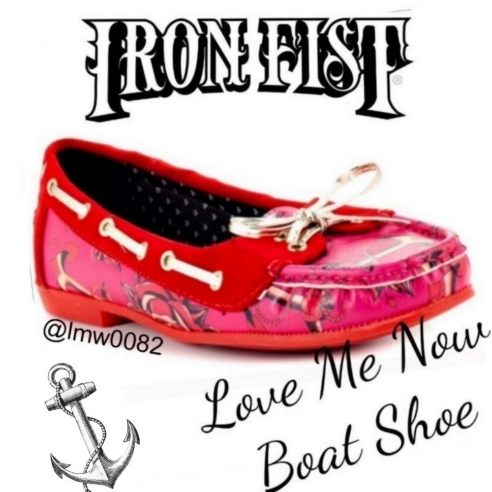 Love Me Now Boat Flats Pink & Red by Iron Fist - Picture 8 of 8